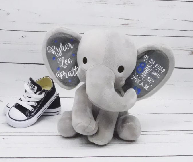 Birth Stat Elephant - Pixel Parrot Design