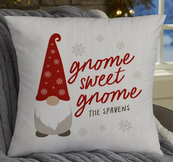 Gnome Family Personalized Pillow Cover I Christmas Home Decor - Pixel Parrot Design