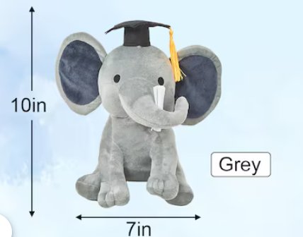 Graduation Gift Personalized Graduation Elephant - Pixel Parrot Design