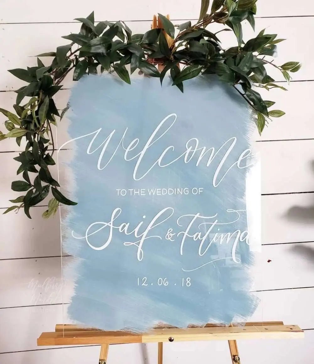 welcome sign wedding acrylic