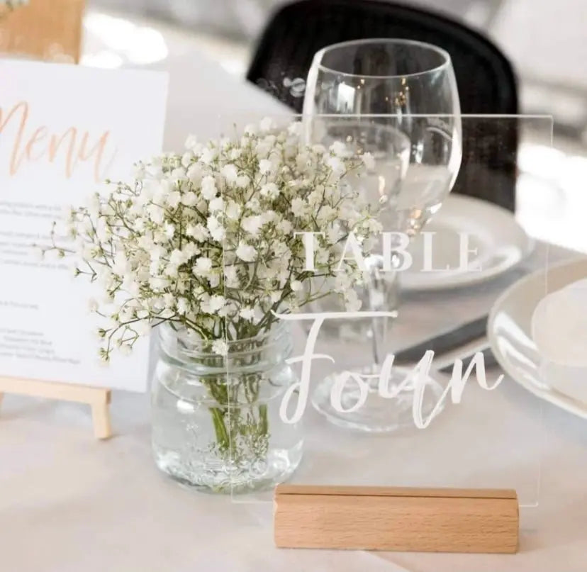 table signs for wedding