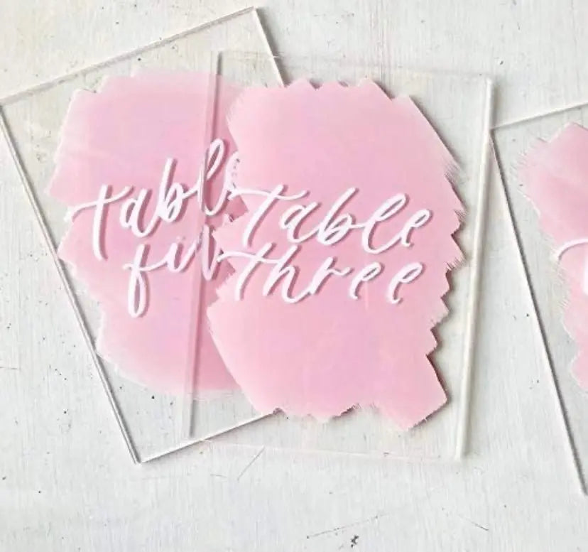 Wedding Table Acrylic Sign - Pixel Parrot Design