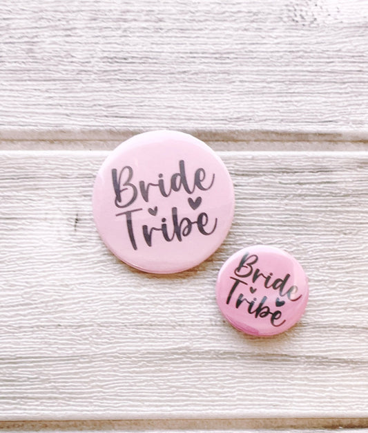 Bride & Groom and Wedding Party Button Pin - Pixel Parrot Design