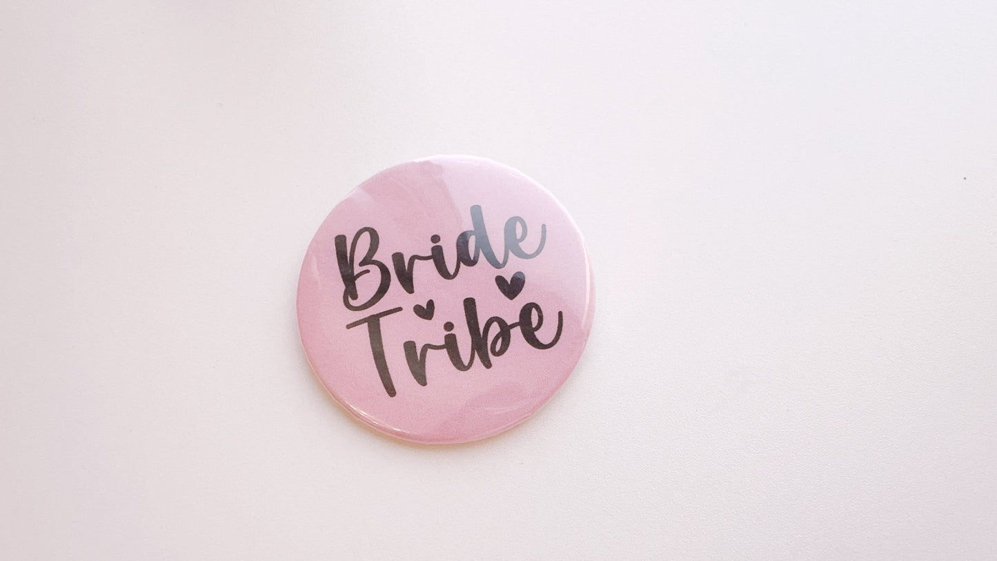 Bride & Groom and Wedding Party Button Pin - Pixel Parrot Design