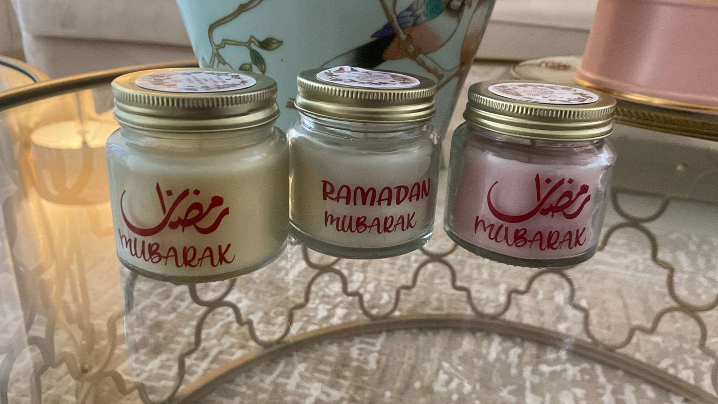 Mini Ramadan Mubarak Candle Favors - Pixel Parrot Design