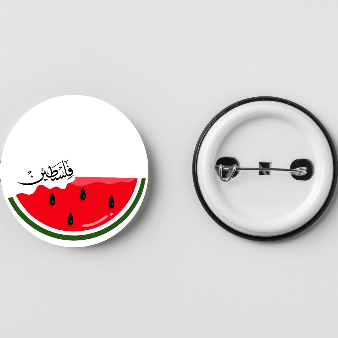Palestine Inspired Button Pin- From the River to the Sea - Pixel Parrot Design